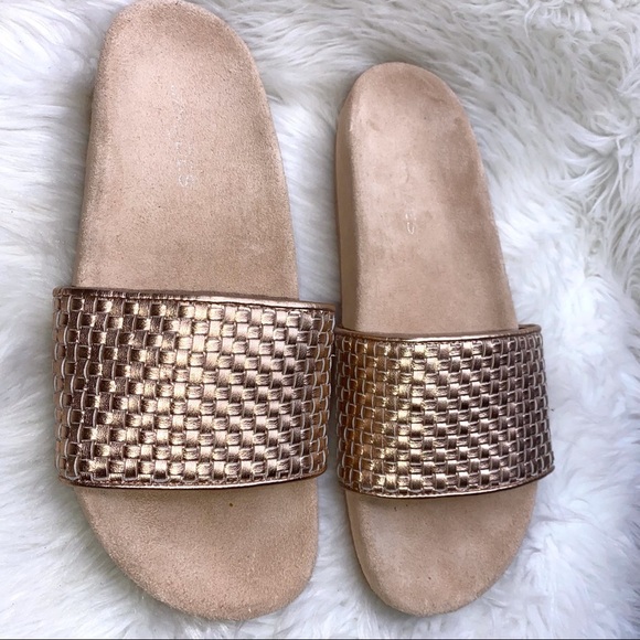 J Slides Copper Metallic Leather Sandals 8.5 M - Picture 5 of 5
